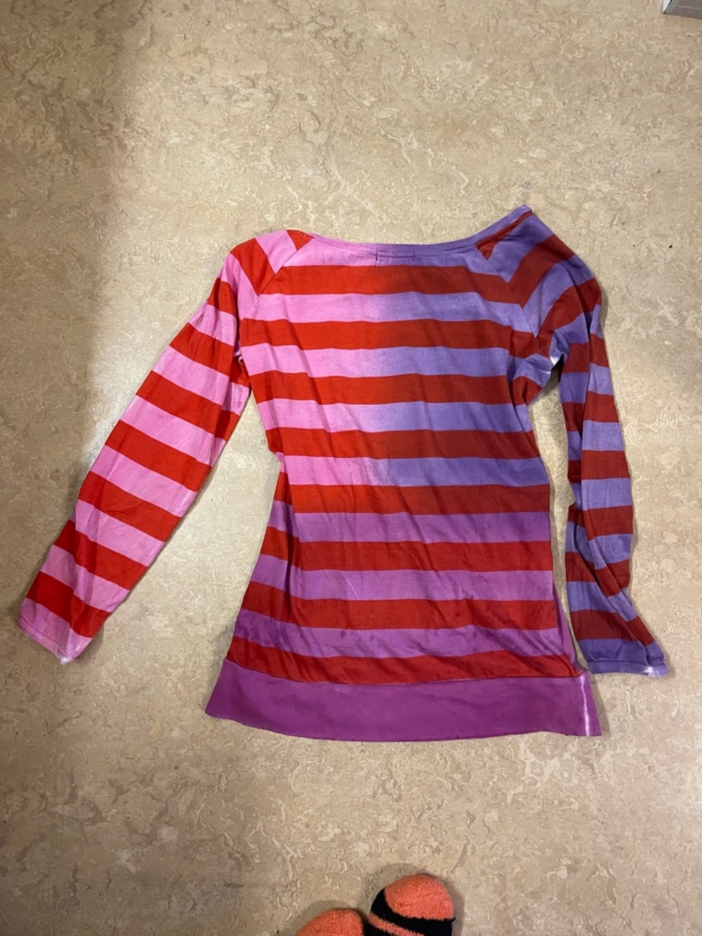 Custo Barcelona Purple and Pink Ombre Top with Black Accent - Picture 7 of 8